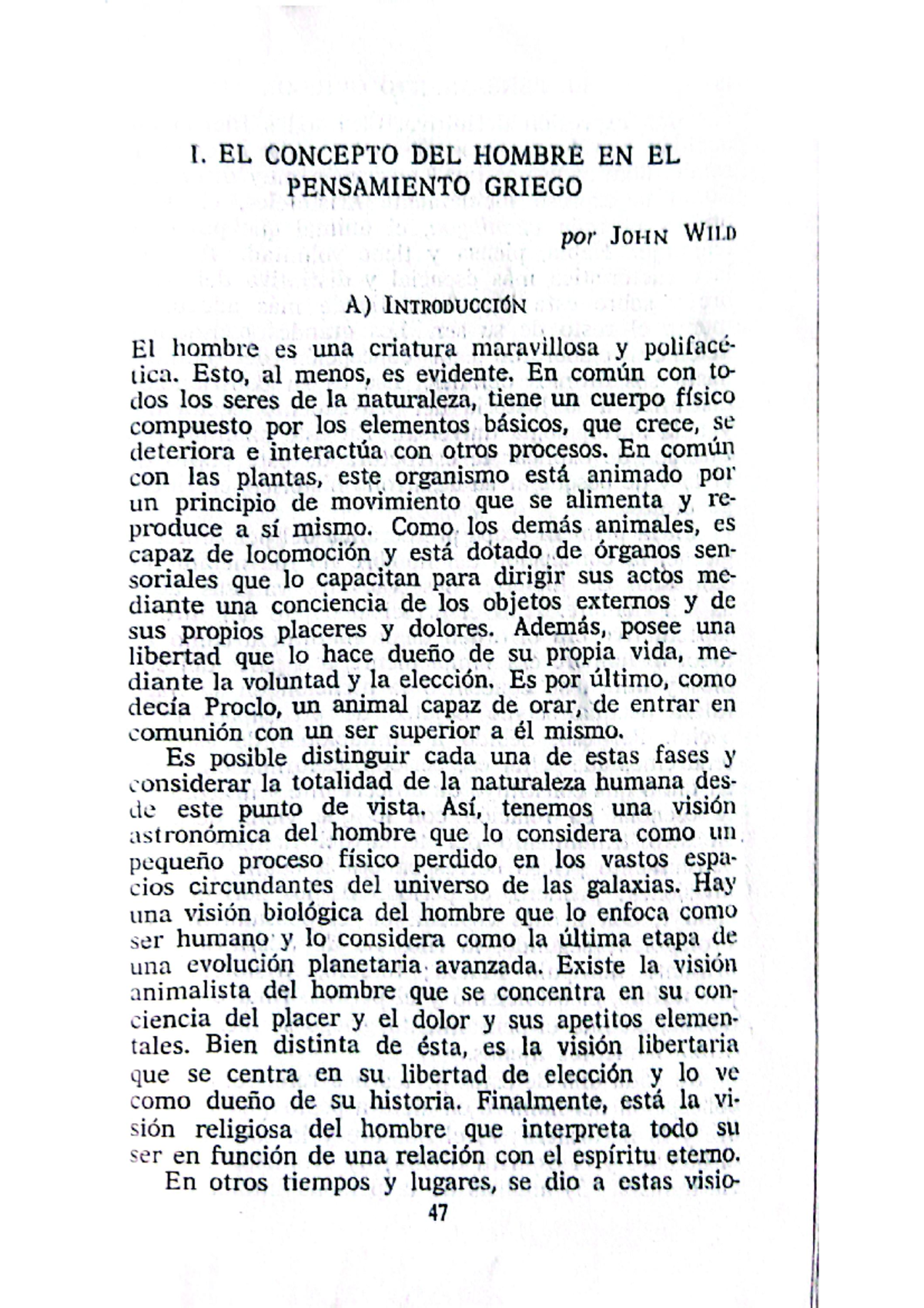 El Concepto del Hombre en el Pensamiento Griego - Páginas 47-120 - Studocu