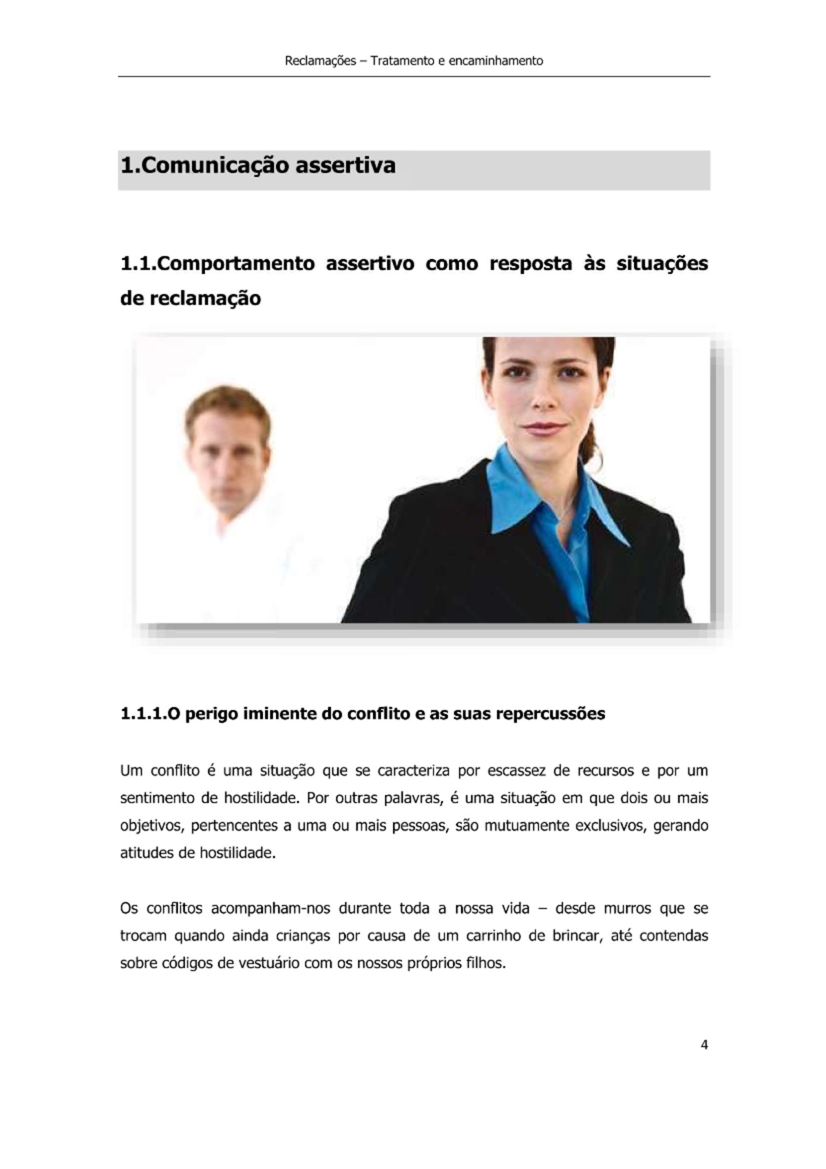 Manual UFCD 7266: Gestão de Reclamações e Conflitos - Document Preview