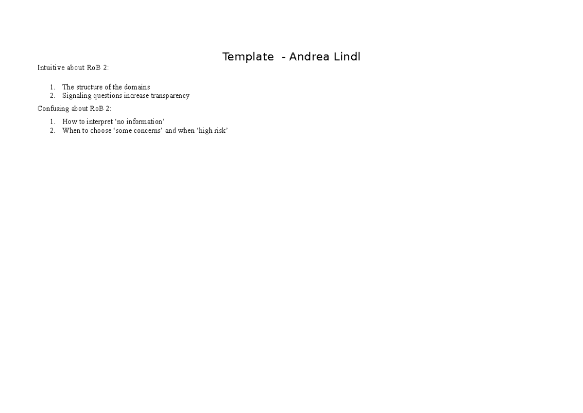 Revised Cochrane RoB 2 Tool Template for Randomized Trials - Studeersnel