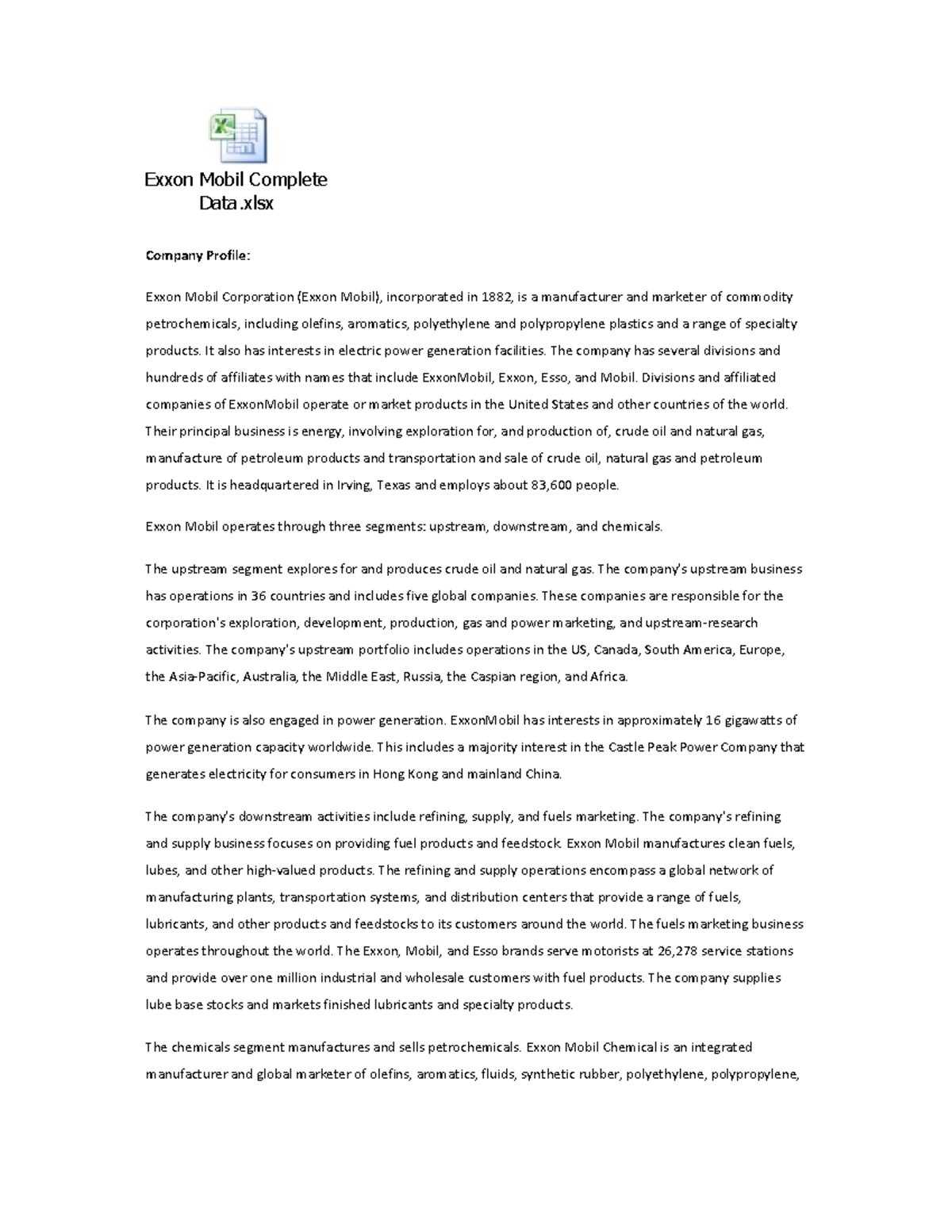 Exxon Mobil Case Study Analysis: Financial Overview & Insights - Studocu