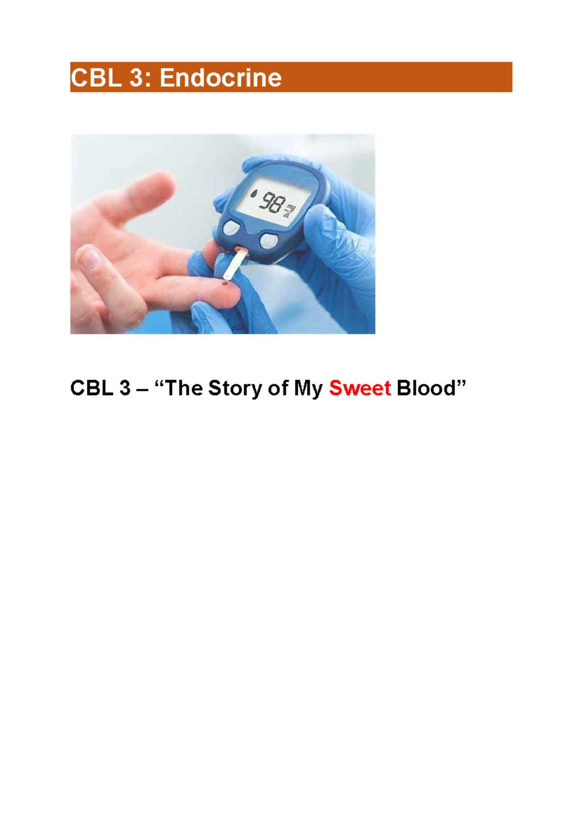 CBL 3: Case Study on Type 2 Diabetes Mellitus Management - Studocu