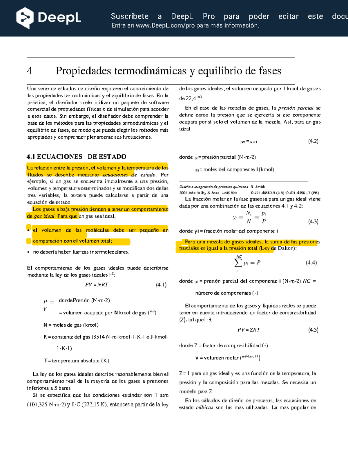 Capítulo 4: Propiedades Termodinámicas y Equilibrio de Fases - PCDI ES - Document Preview