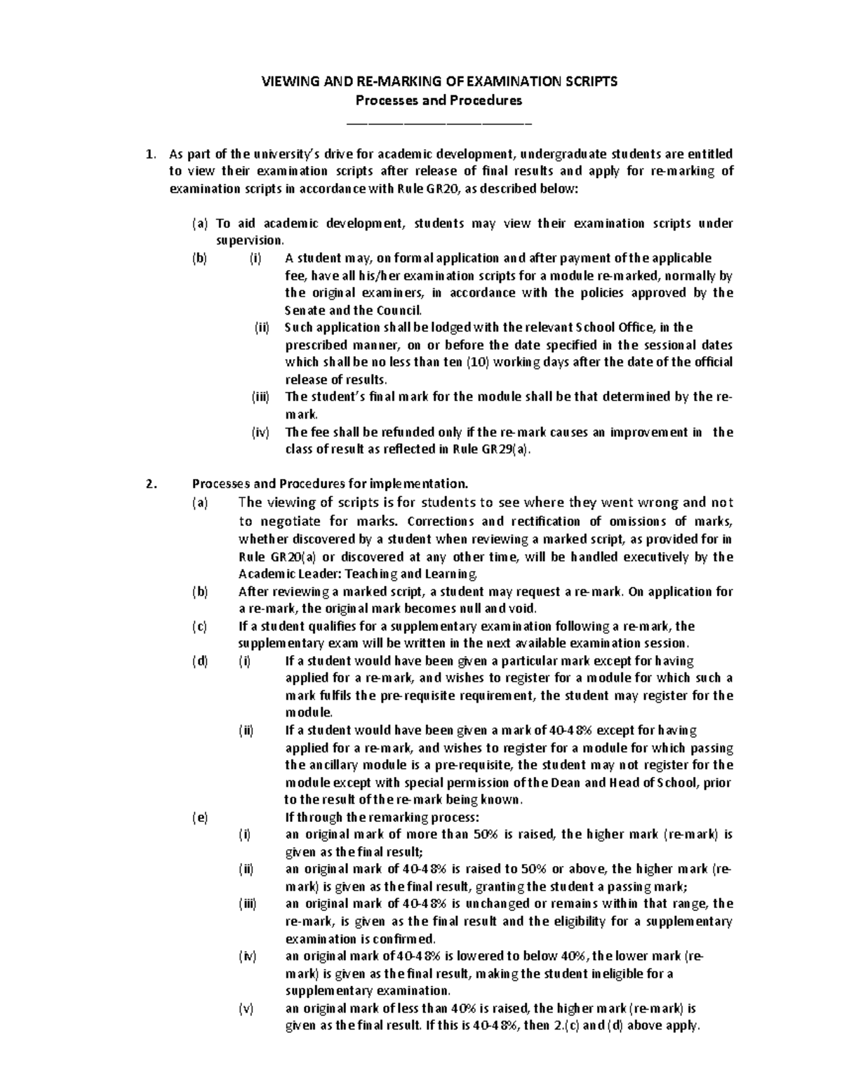 Exam Scripts Remark Procedure GR20 - 251124 224511 - Studocu
