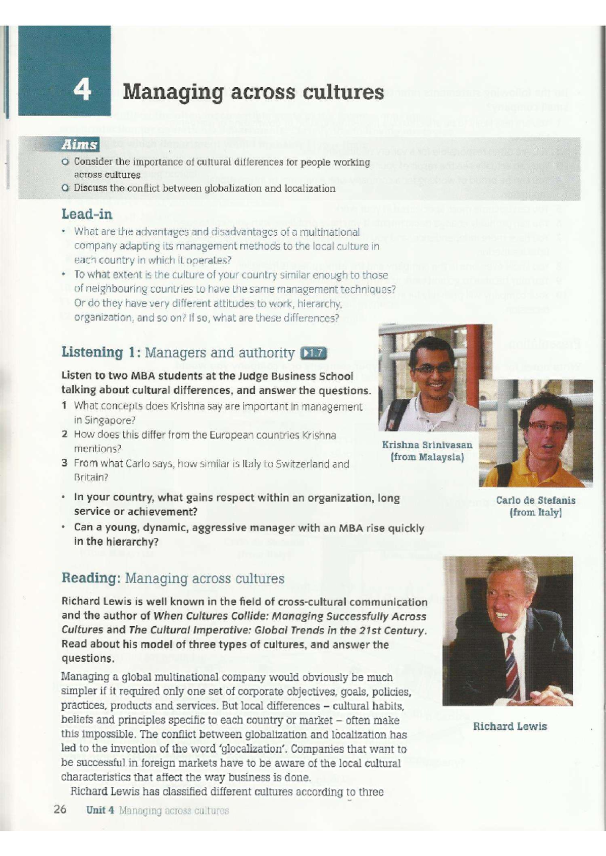 Unit 4 - Managing Across Cultures: Insights and Implications - Studocu