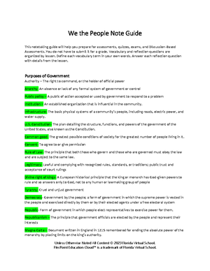 We the people note guide - We the People Note Guide This notetaking ...