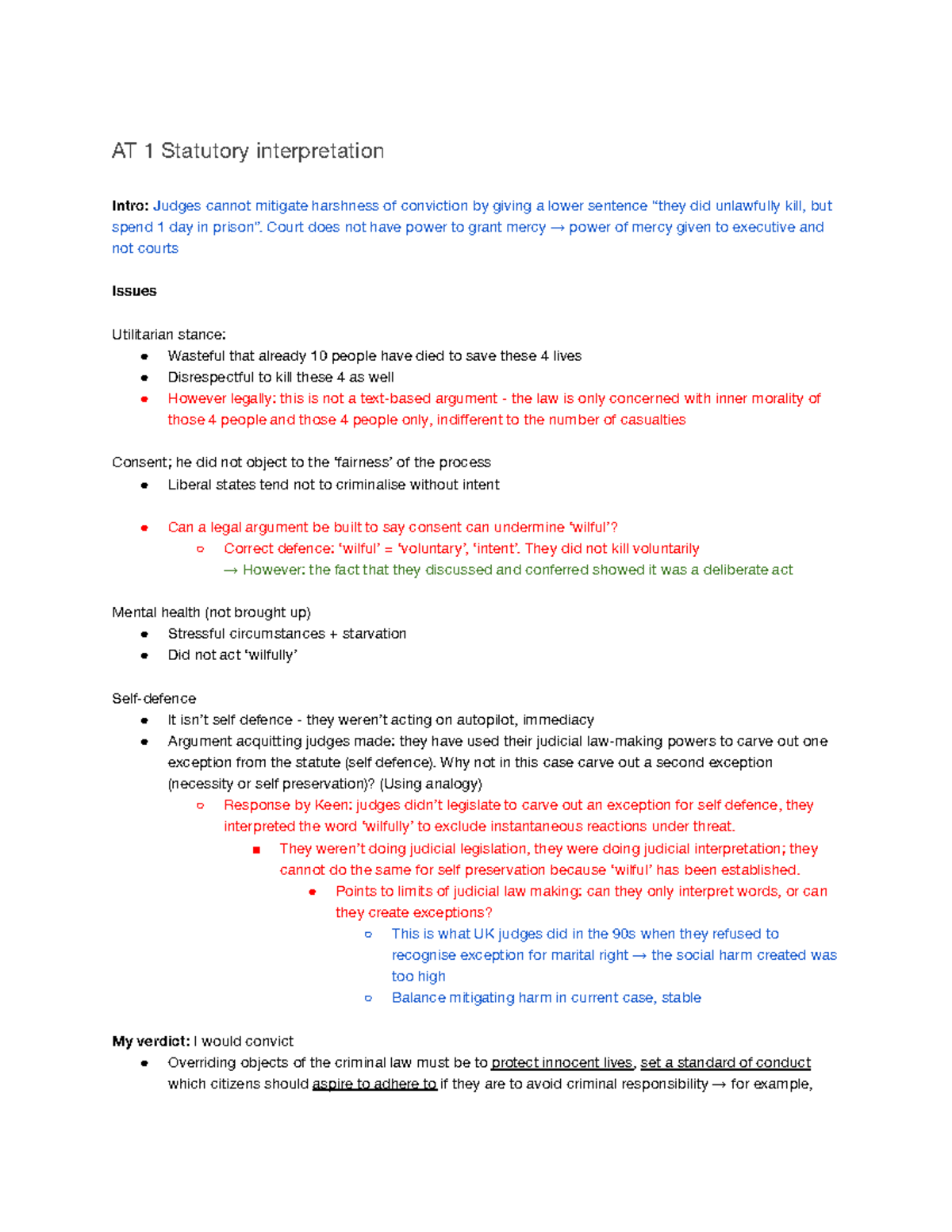 LL106 Class Questions: Statutory Interpretation and Judicial Power ...