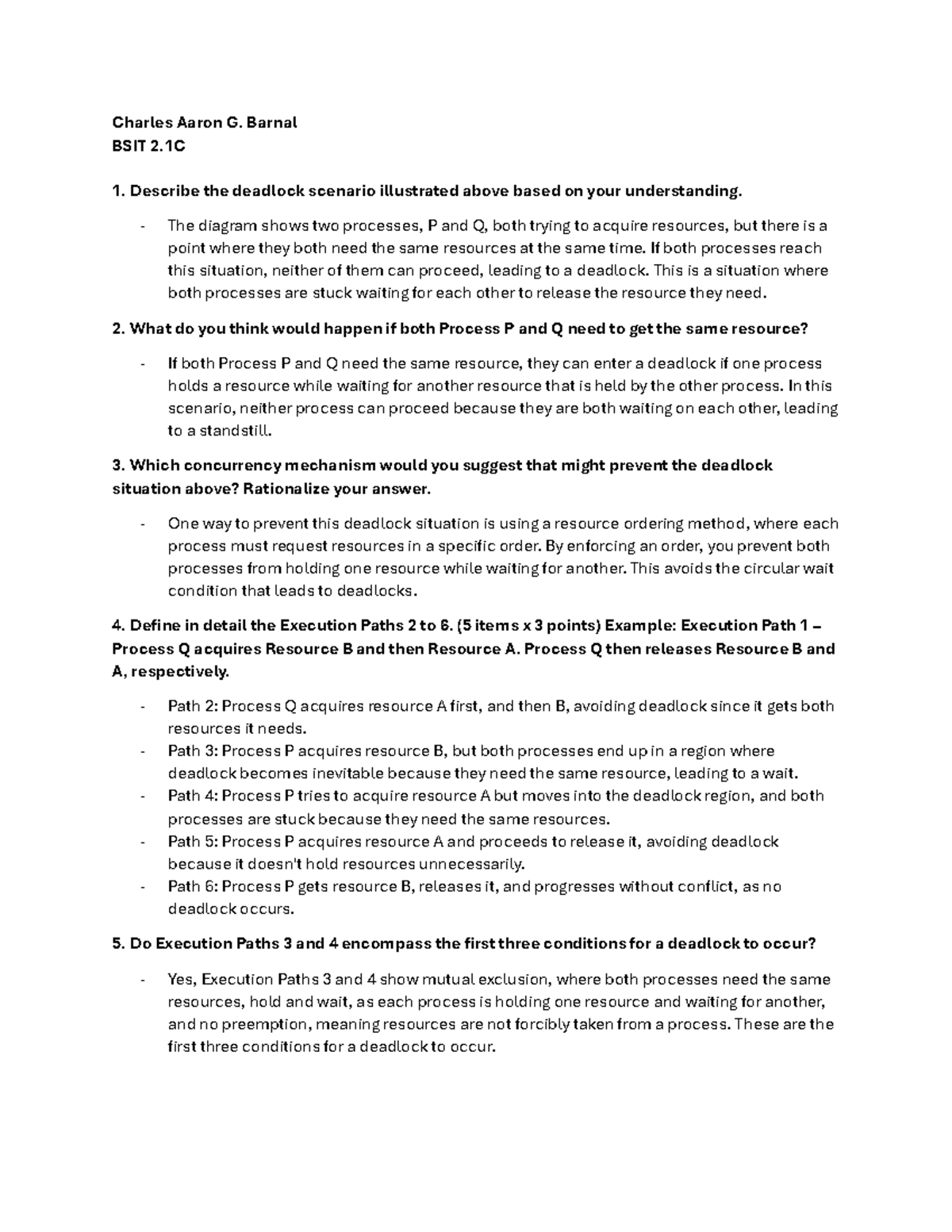 BSIT 2 - Task Performance in Deadlock Scenarios and Execution Paths ...