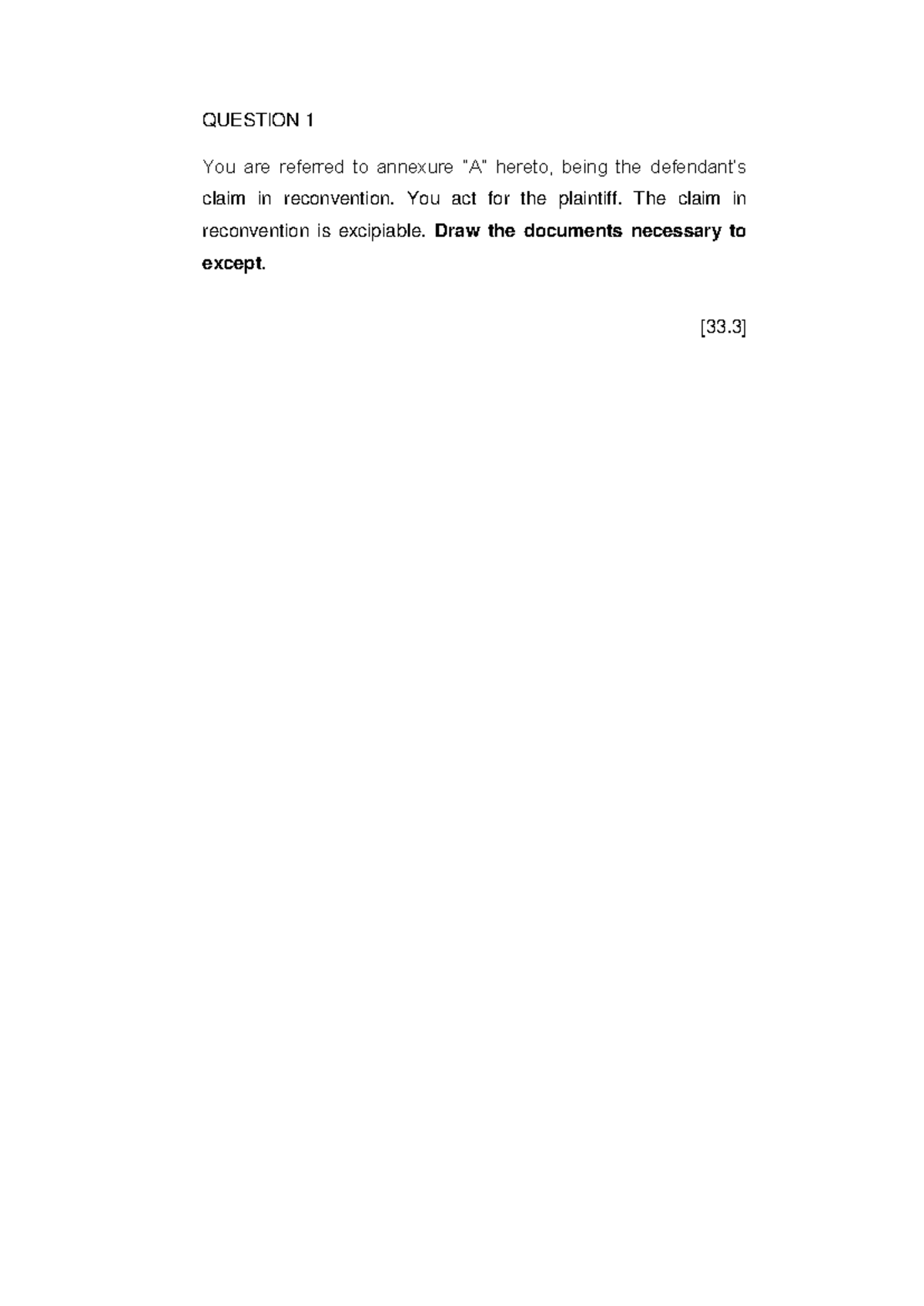 Class Exercise 2 - Counterclaim Analysis and Exception Drafting - Studocu