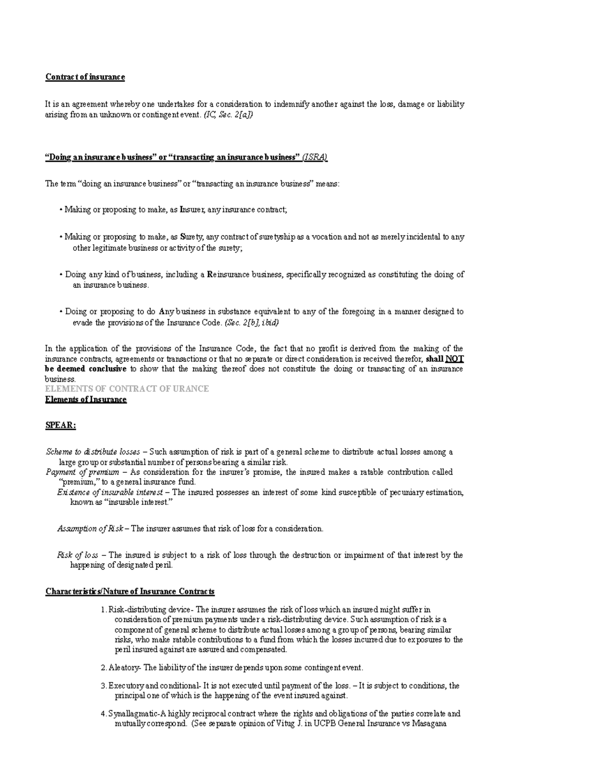 Contract of Insurance: Key Elements and Legal Provisions (IC, Sec ...