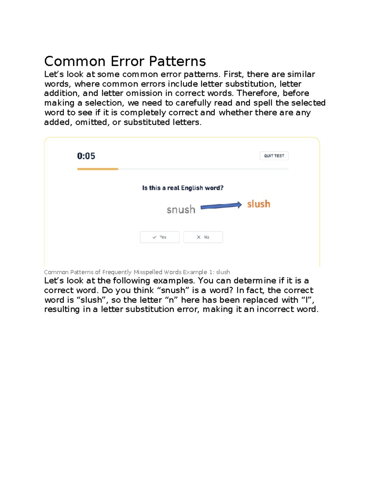 Common Error Patterns in Misspelled Words - Review - Studocu
