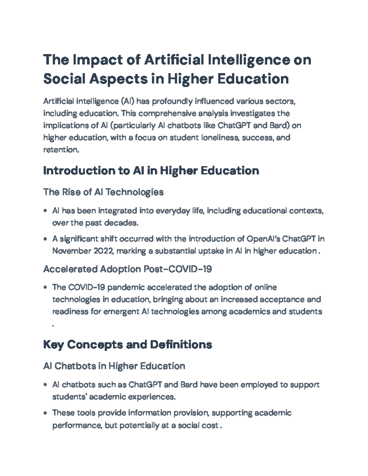 The Impact of AI Chatbots on Student Loneliness and Retention in Higher ...