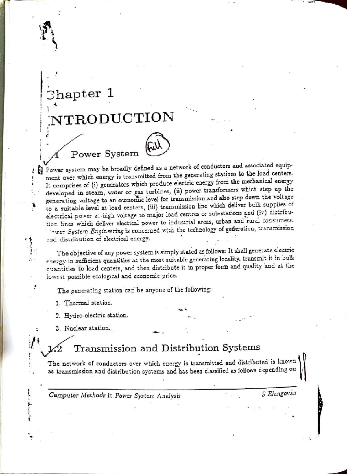 Chapter 1: Introduction to Power Systems - Computer Methods in PSA ...