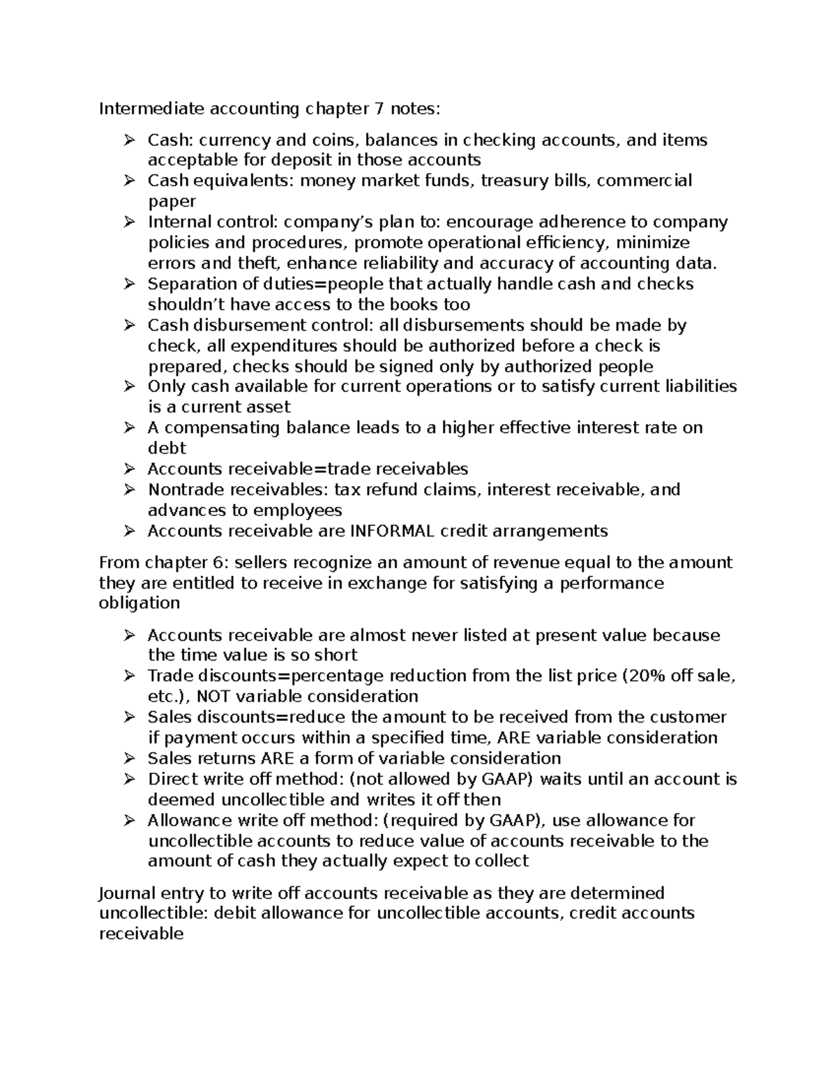 Chapter 7: Cash and Receivables Notes for Intermediate Accounting - Studocu