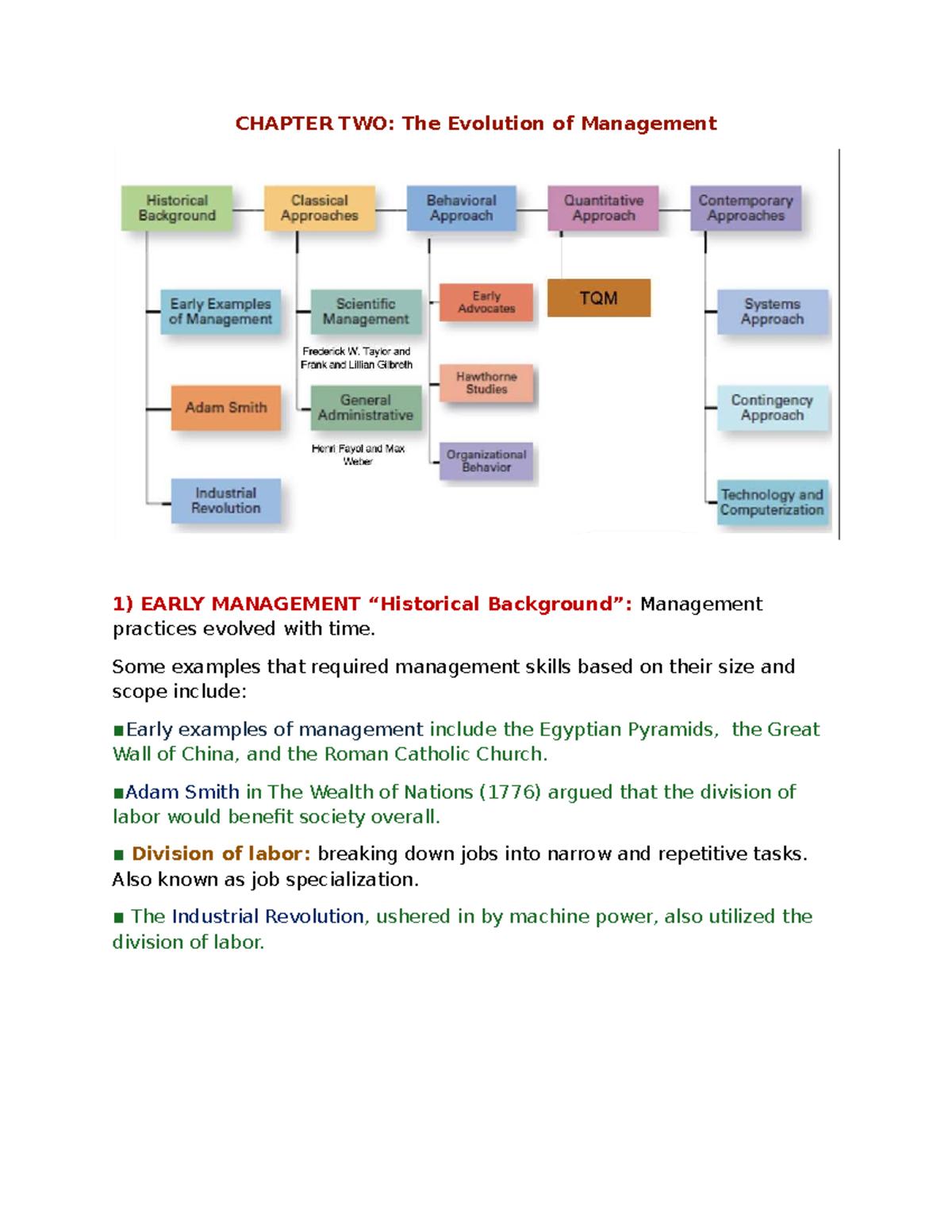 Mngt 101: Chapter 2 - The Evolution of Management Principles - Studocu