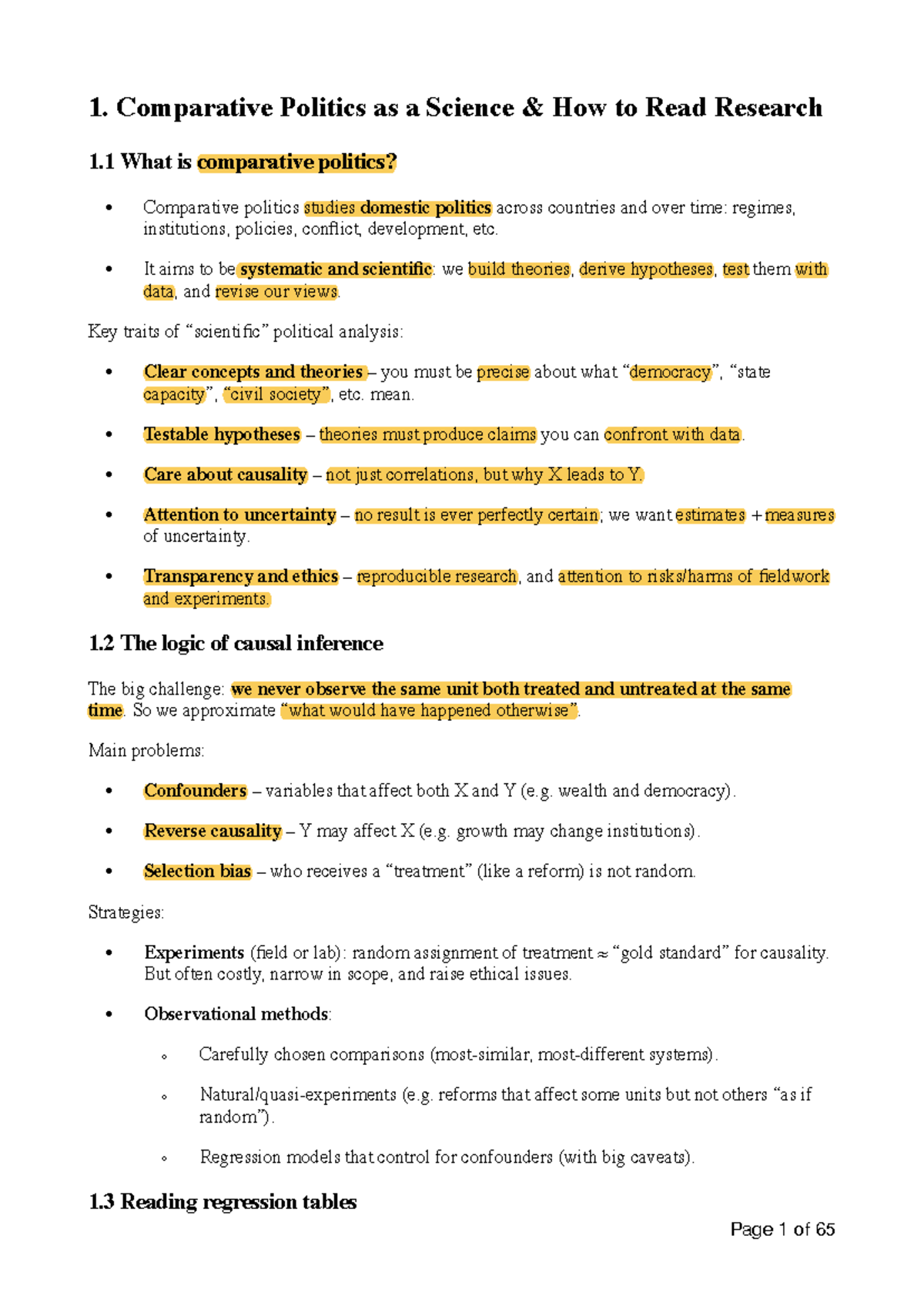 Comparative Politics: Key Concepts and Research Methods (POL 101) - Studocu