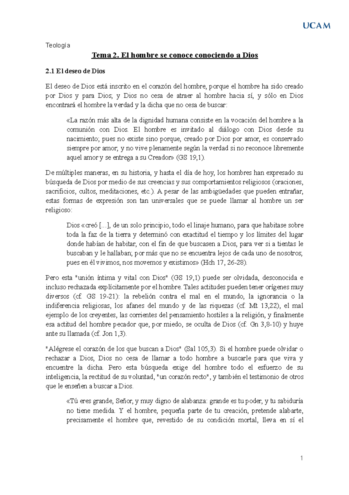 Tema 2: El Hombre y su Búsqueda de Dios en la Antropología Cristiana ...