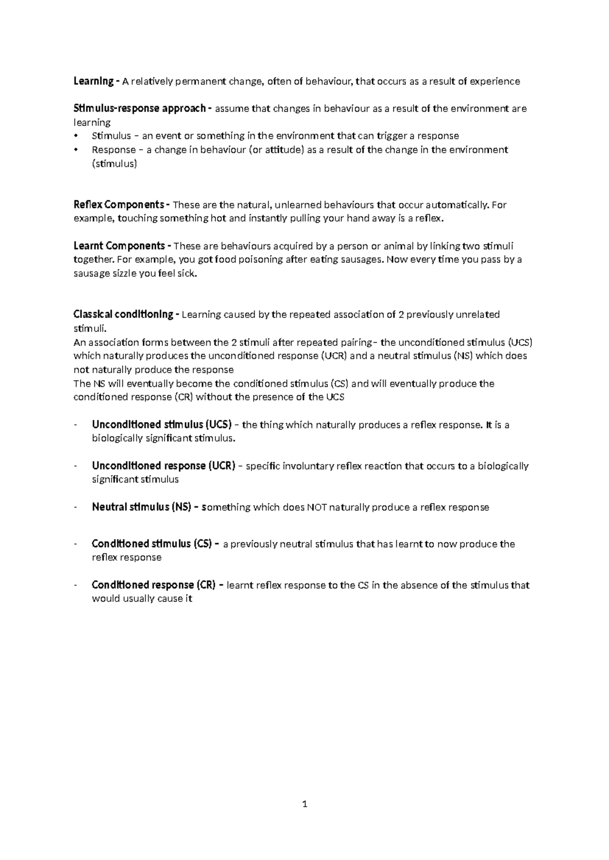 Psych Unit 3 - Learning: Key Concepts and Theories - Studocu