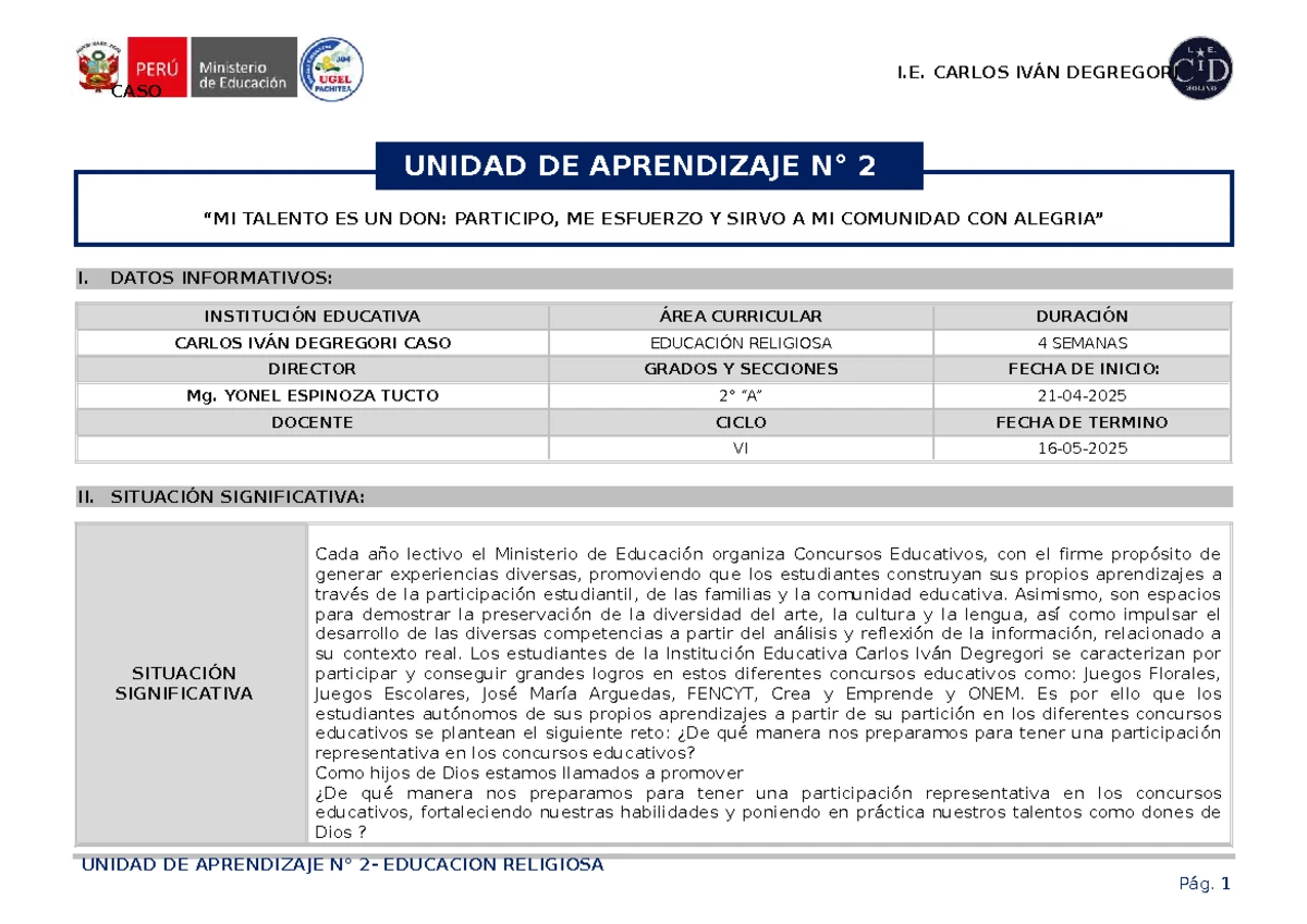 Sesión de Aprendizaje - DPCC 1 - Identidad y Autoconocimiento 3º Grado ...