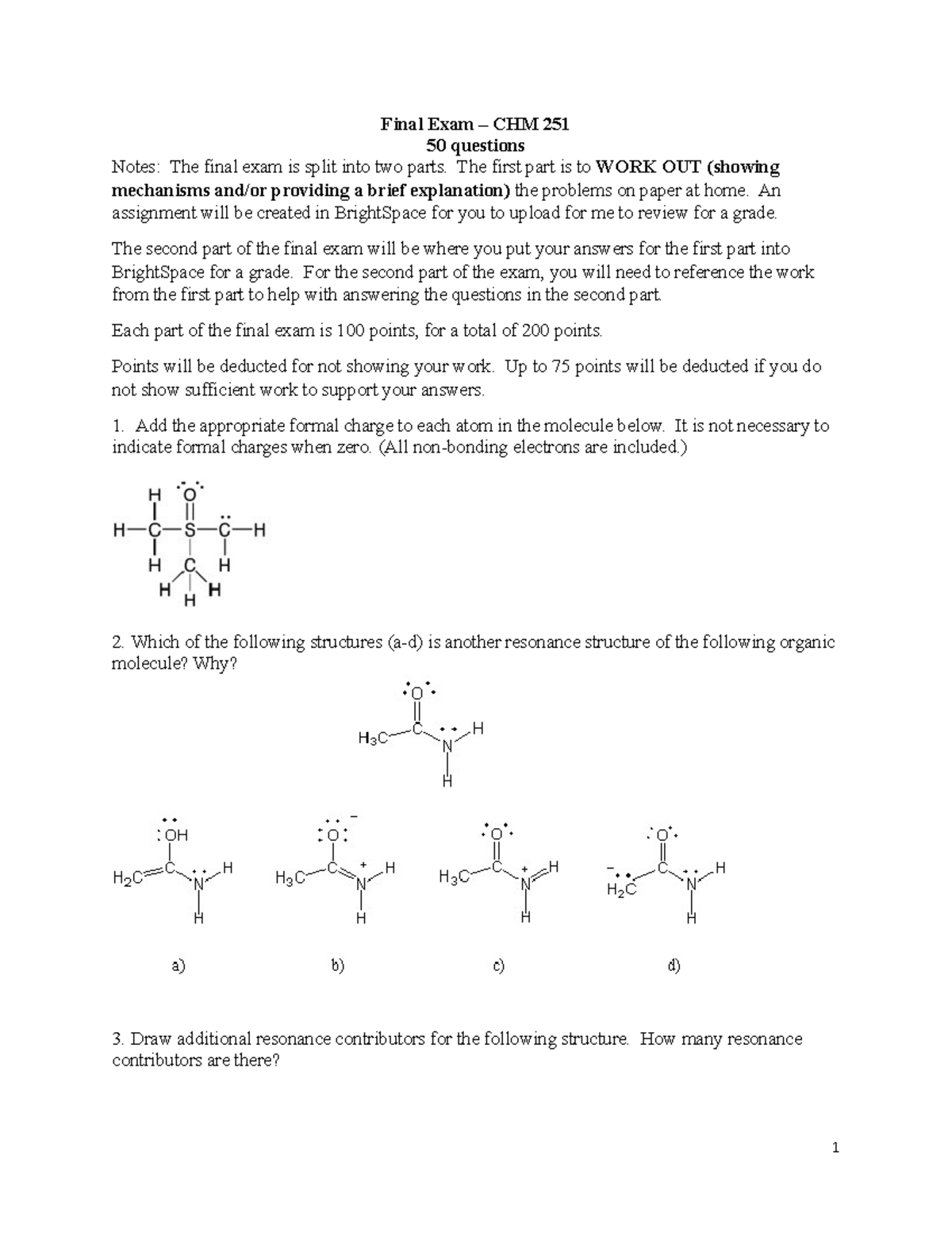 Final Exam Review for CHEM 251 - Lab: Key Concepts and Mechanics - Studocu