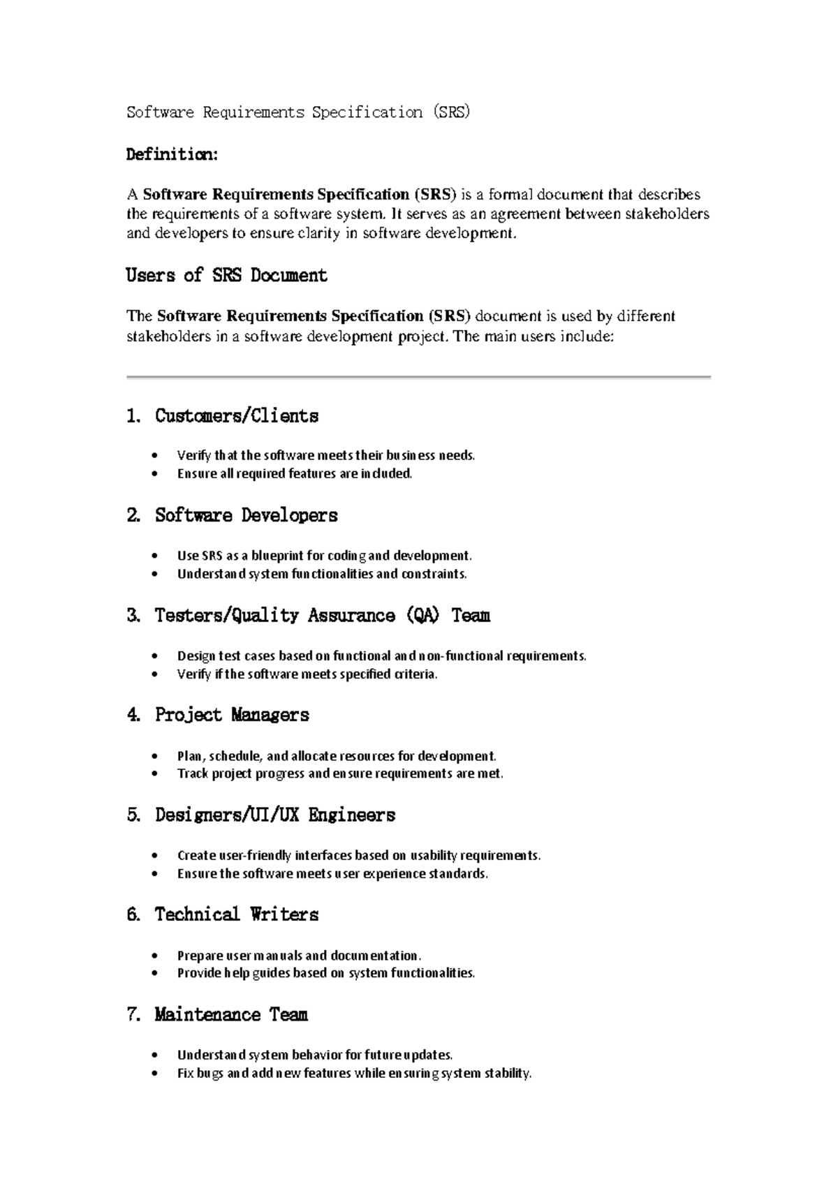 Software Engineering - SRS Characteristics and Design Process Overview ...