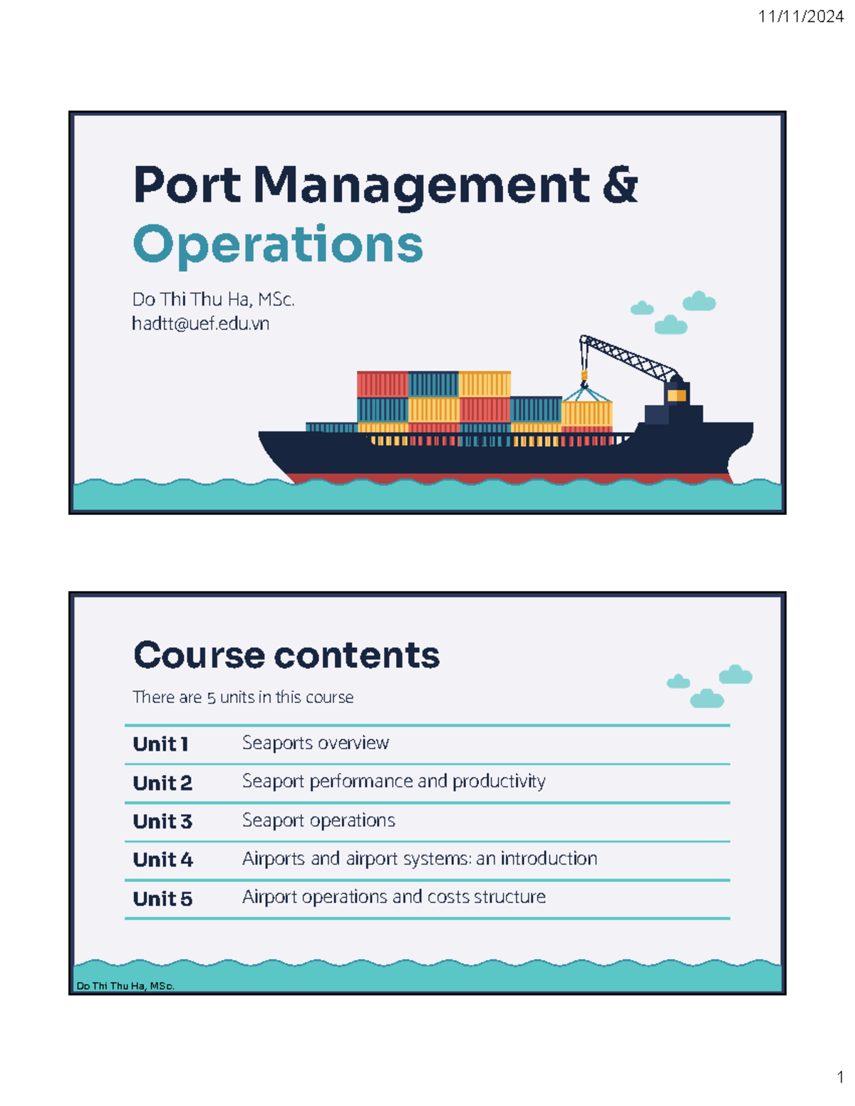 Port Management & Operations Overview - MGT2001 Final Exam Notes - Studocu