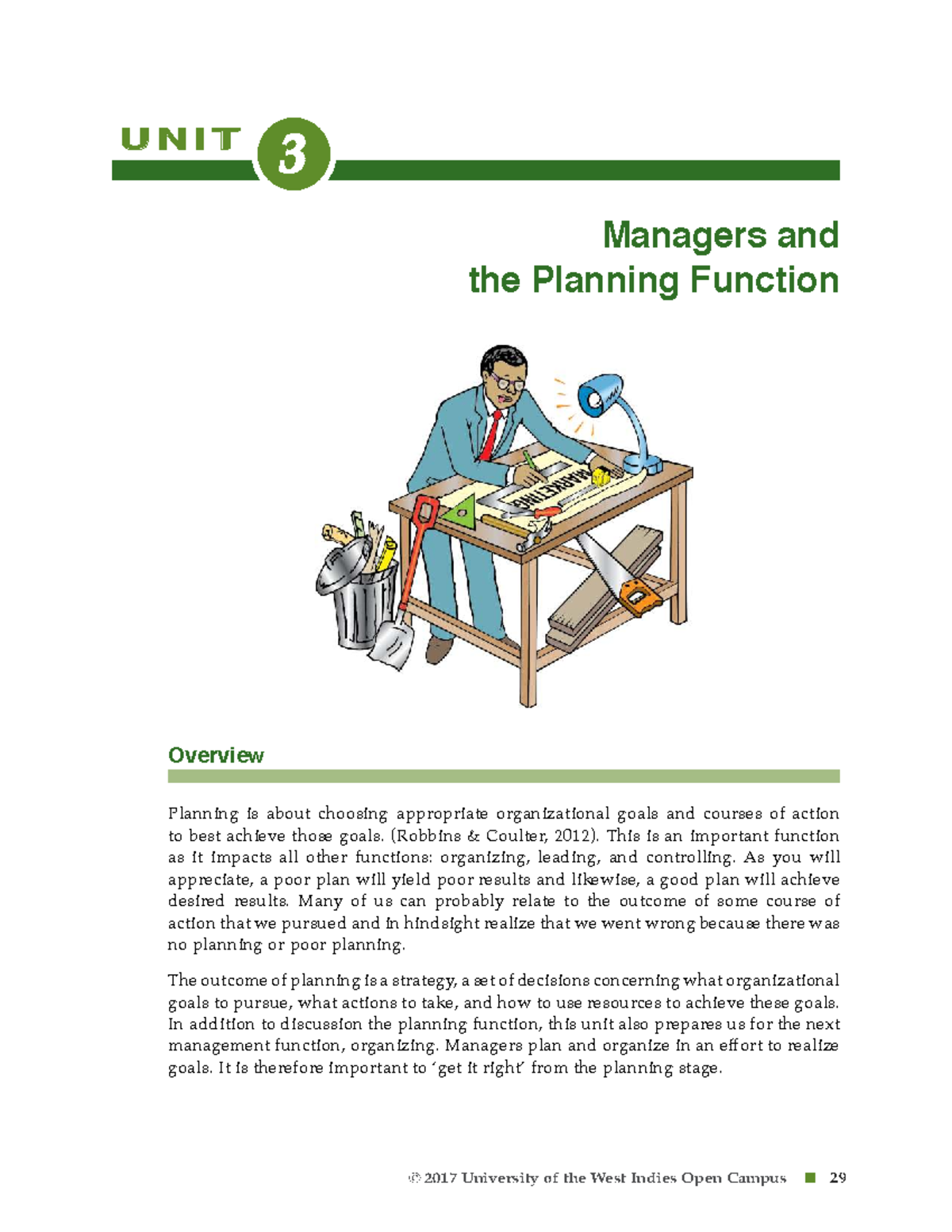 MGMT1001 Principles of Management: Unit 3 - Overview of Planning ...