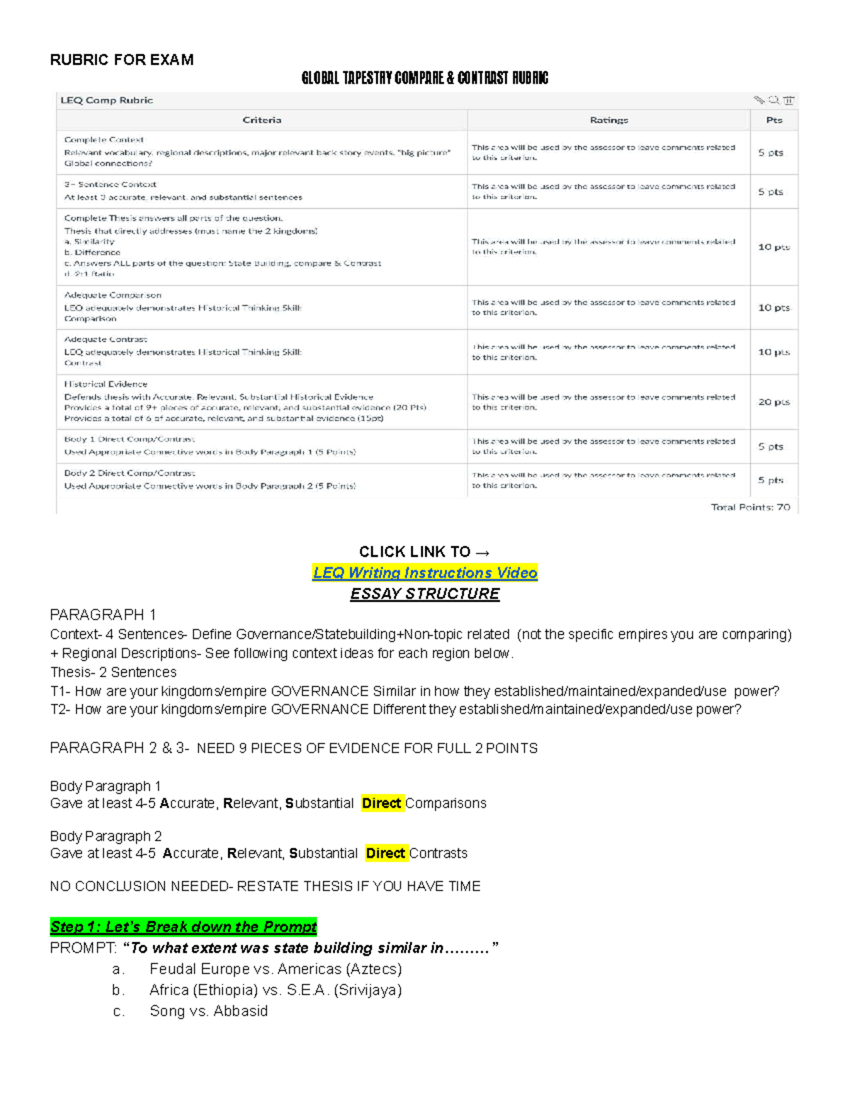 AP World History - Unit 1: Global Tapestry Review & Study Guide (1200 ...