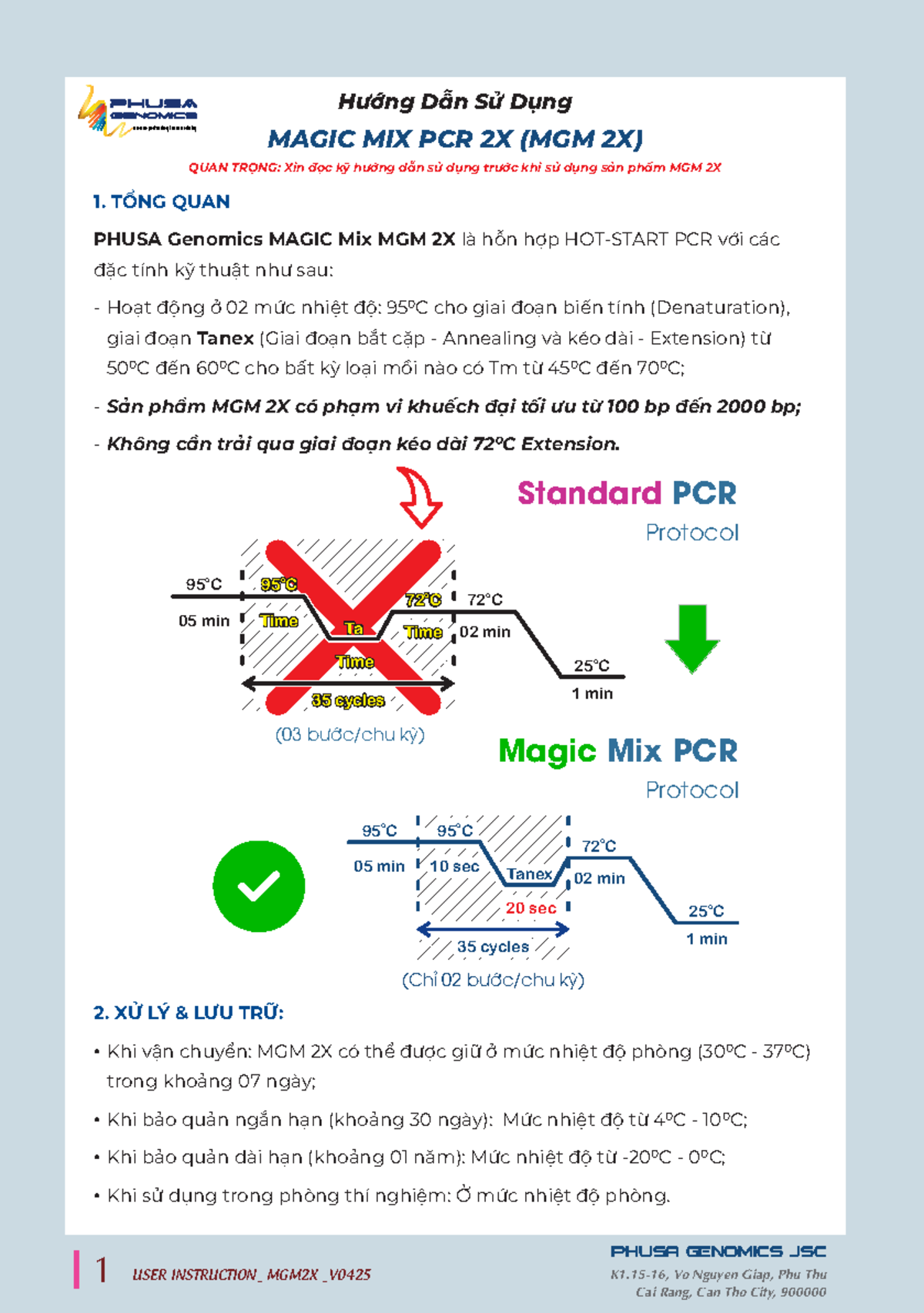 Hướng Dẫn Sử Dụng Magic Mix PCR 2X (MGM 2X) - Phiên Bản 2025 - Studocu