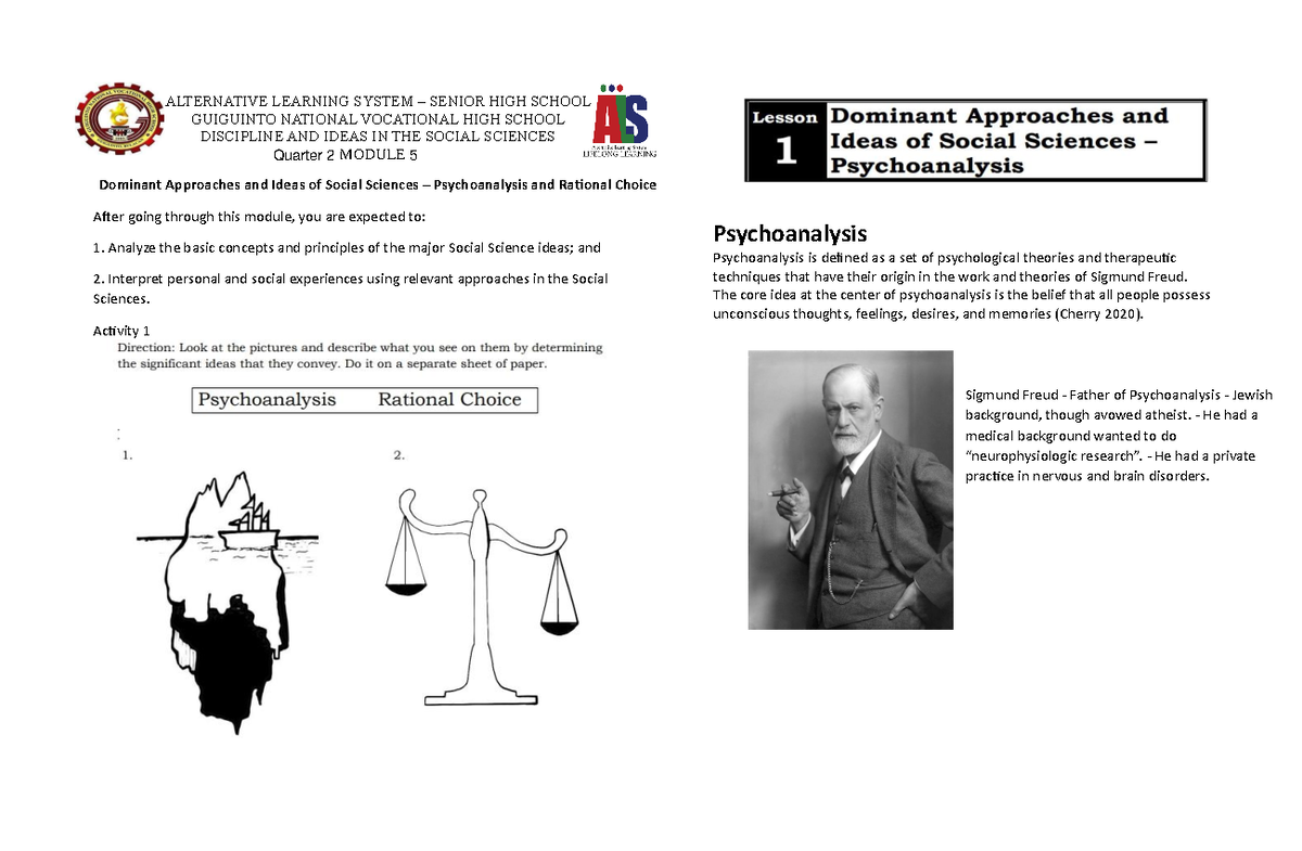 Discipline AND Ideas IN THE Social Sciences Module 5 - ALTERNATIVE ...
