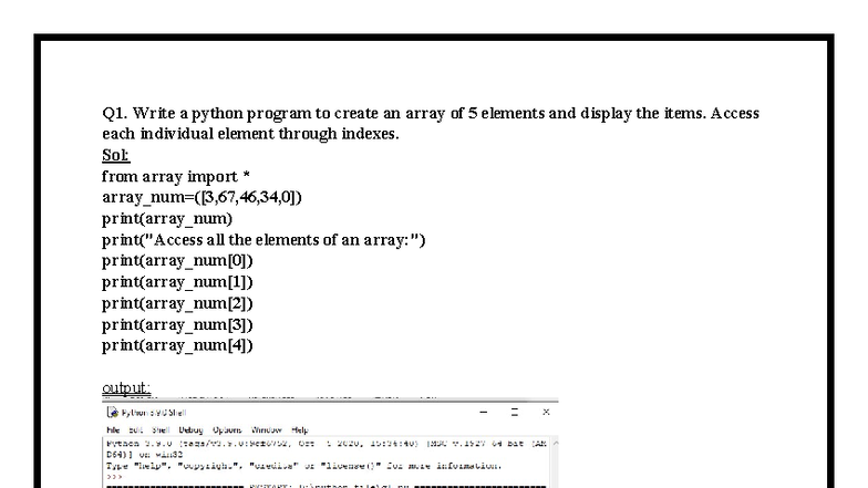 PGCA 1954 Lab Manual: Python Array & Linked List Programs - Studocu