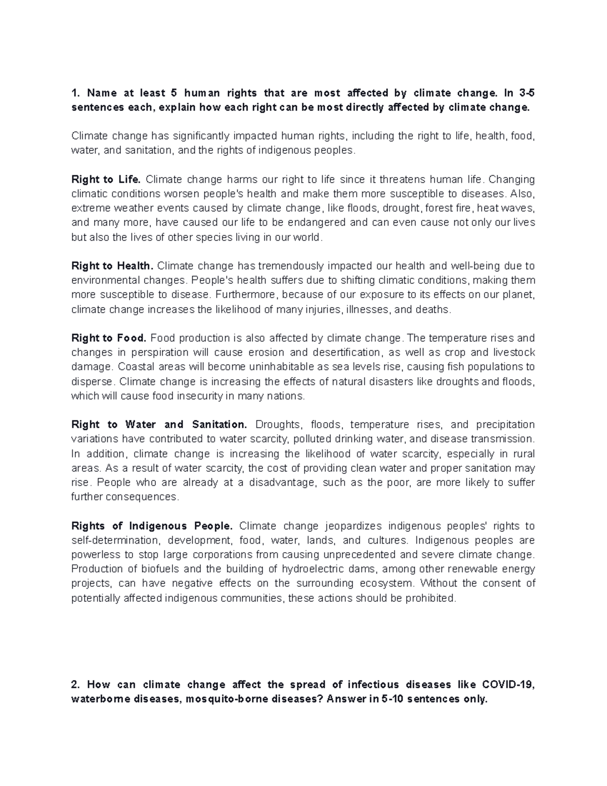 STS Finals: Impact of Climate Change on Human Rights and Health - Studocu