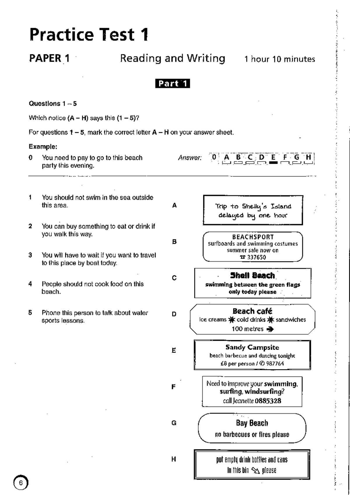 Practice Test 1 R+L: Reading and Writing Questions with Answers - Studocu