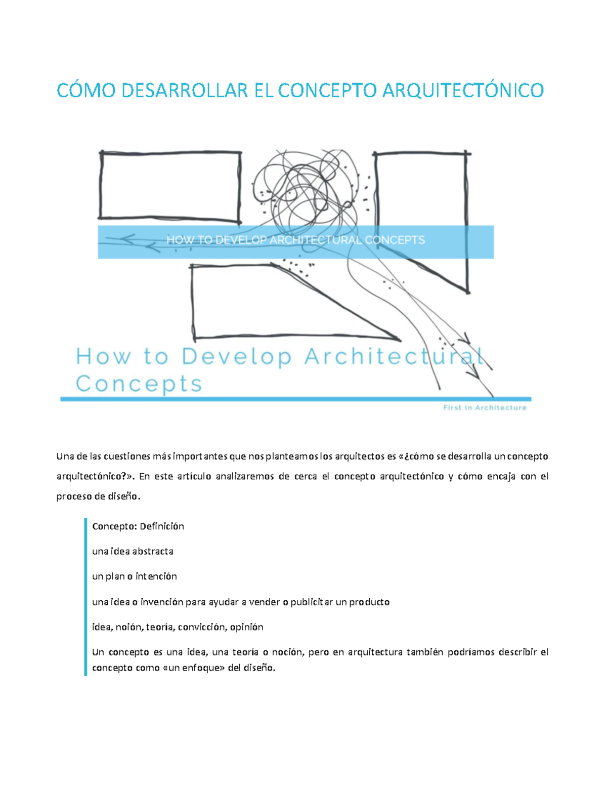 Desarrollo del Concepto Arquitectónico: Enfoques y Métodos - Studocu