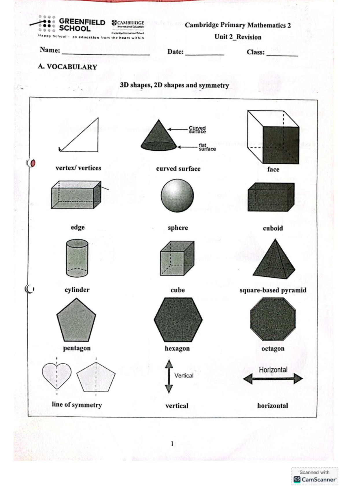 Cambridge Primary Mathematics 2 Unit 2 Revision Notes - Studocu