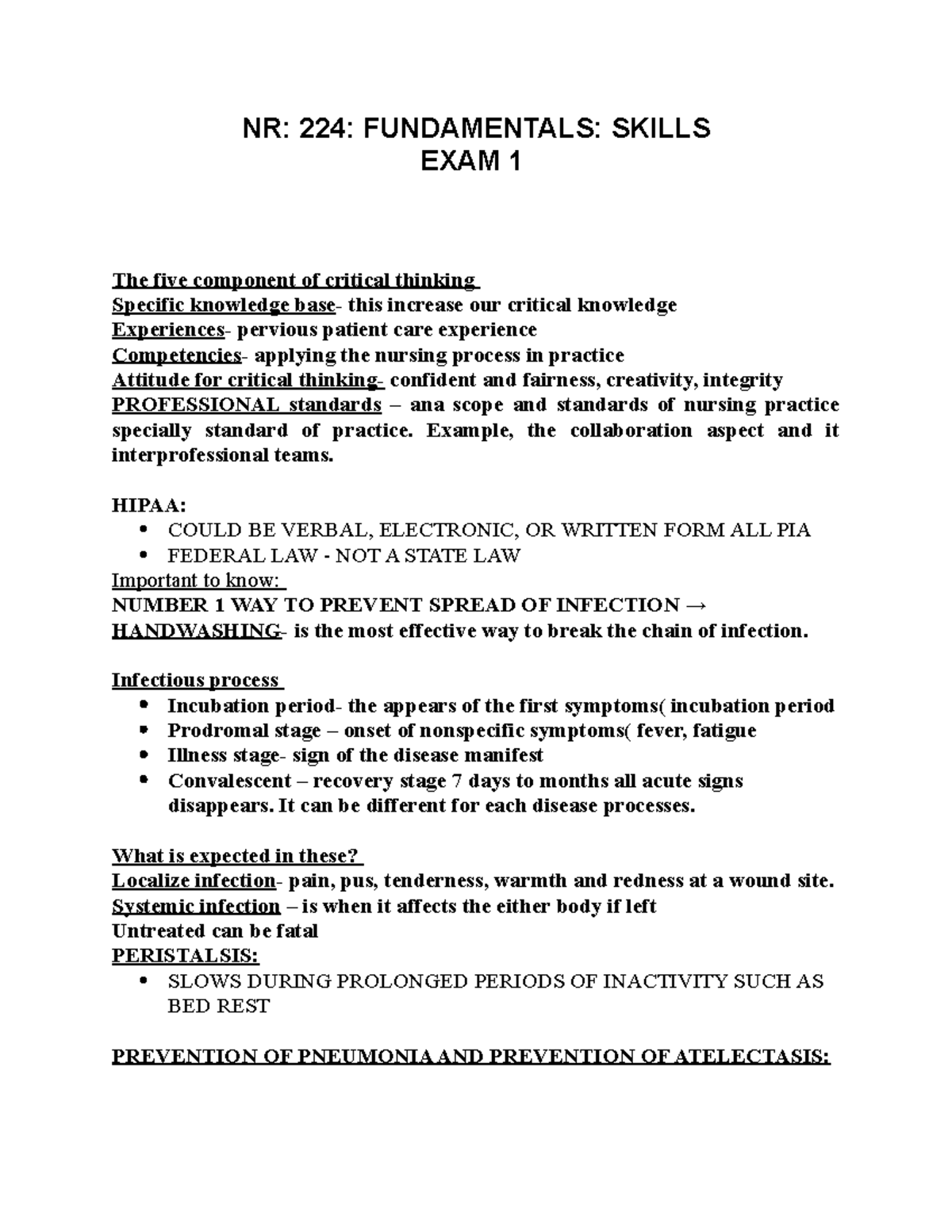 NR 224 Midterm Exam Study Guide: Key Concepts and Skills Review - Studocu
