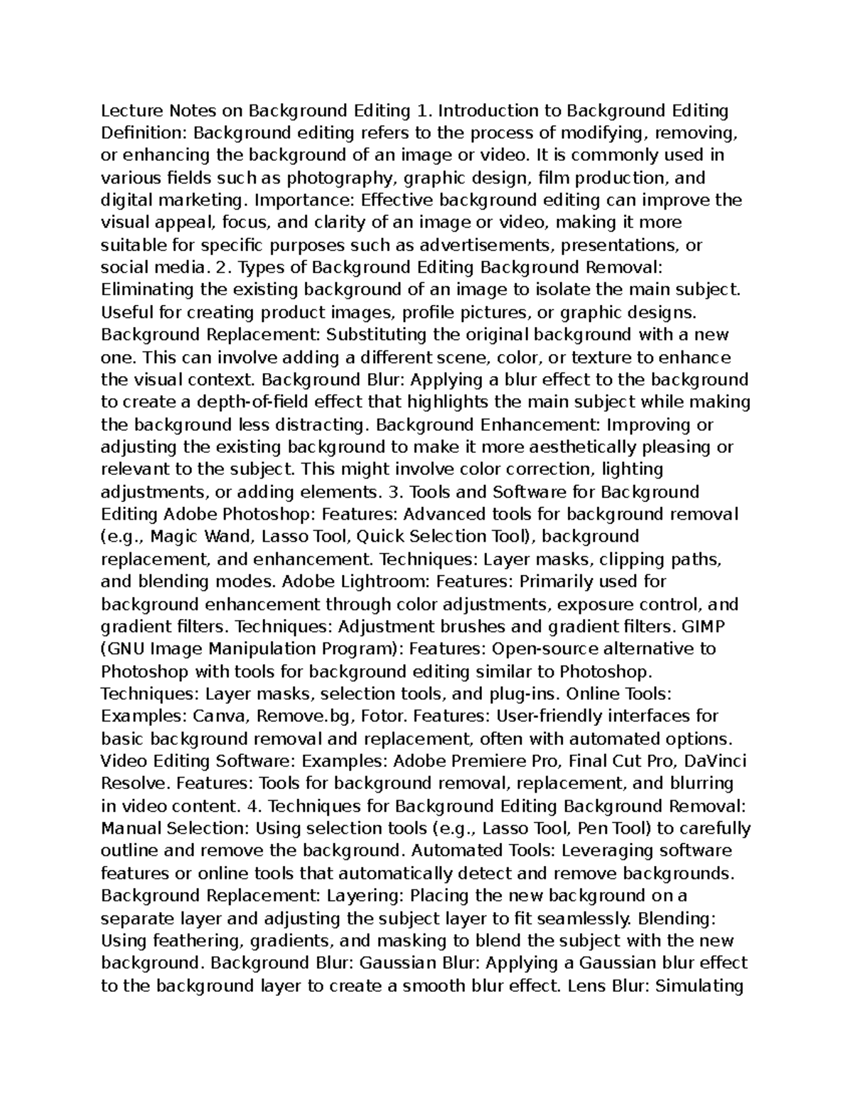 Background editing - nothing special. - Lecture Notes on Background ...