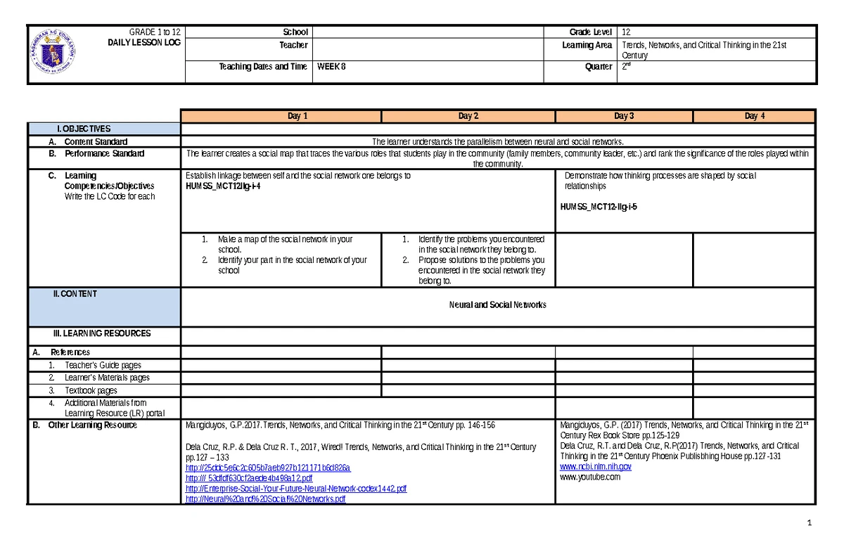 667608169 CO Lesson Plan: Trends and Globalization - Week 4 - Studocu