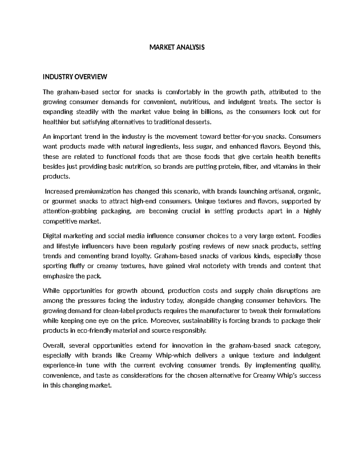 MARKET ANALYSIS: SNACK INDUSTRY OVERVIEW & CONSUMER TRENDS - Studocu