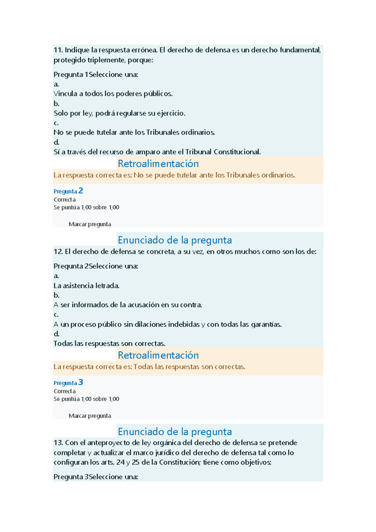 Cuestionario 2: Derecho de Defensa y Proceso Penal - Studocu