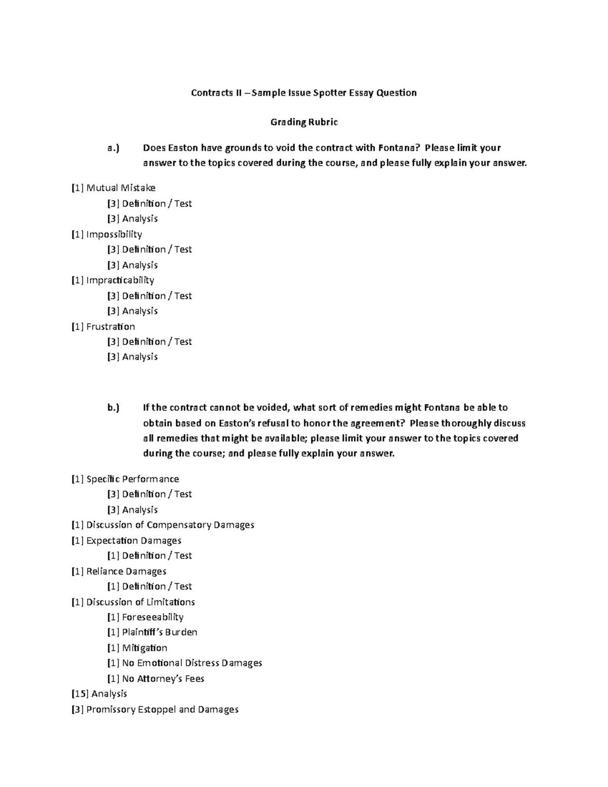 Contracts II - Outline of Key Concepts & Legal Principles - Studocu