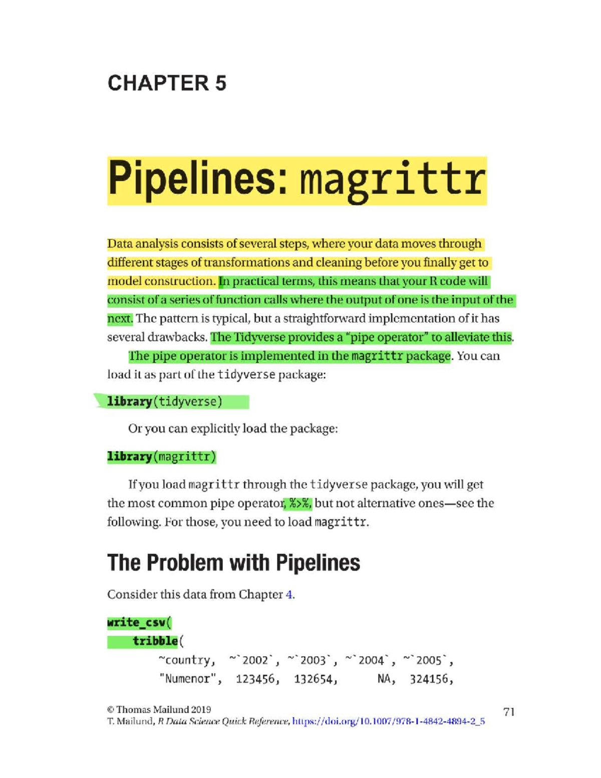 CHAPTER 5: Pipelines in magrittr - Data Analysis Notes - Studocu