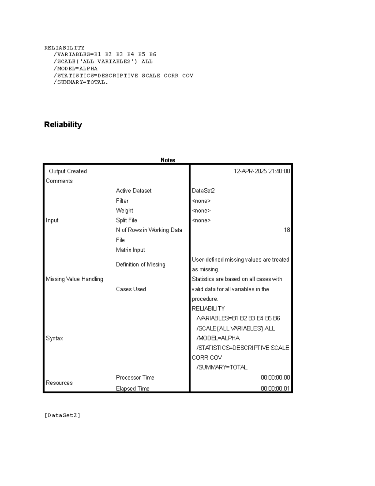 RELIABILITY B2 B3 B4 B5 B6 A2 A3 A4 A5 FT2 FT3 FT4 FT5 OD2 OD3 OD4 OD5 ...