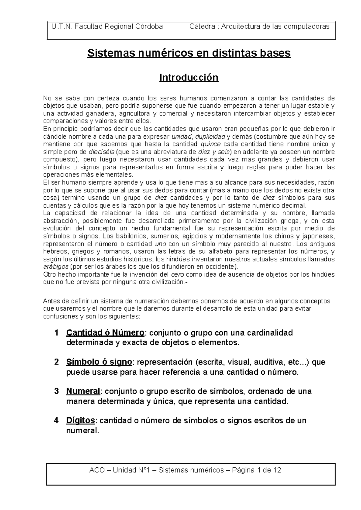 Sistemas Numéricos en Diferentes Bases - ACO 2023 - Studocu
