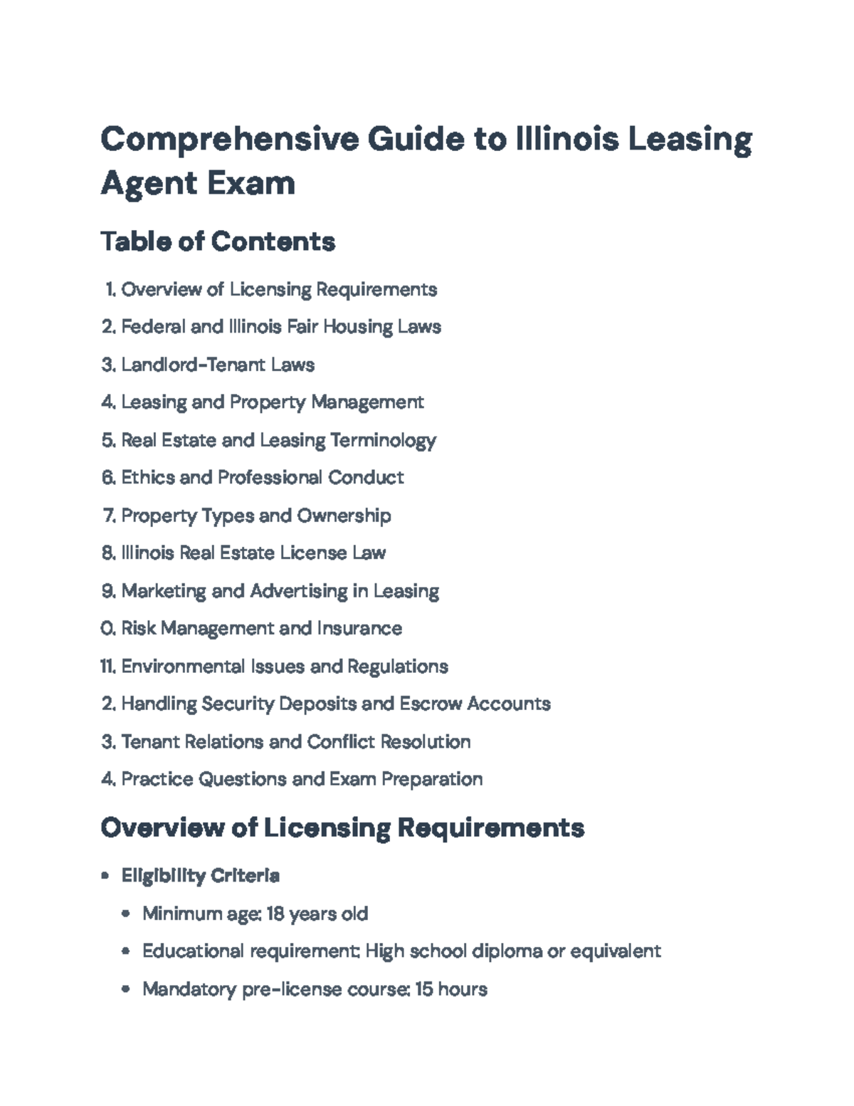 Comprehensive Guide to Illinois Leasing Agent Exam Preparation ...