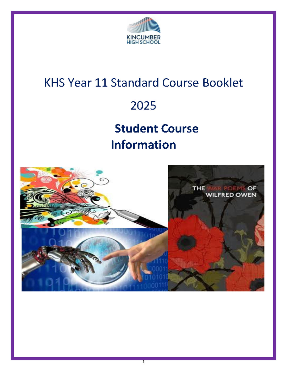 KHS Year 11 Standard English Course Booklet 2025 Overview and ...