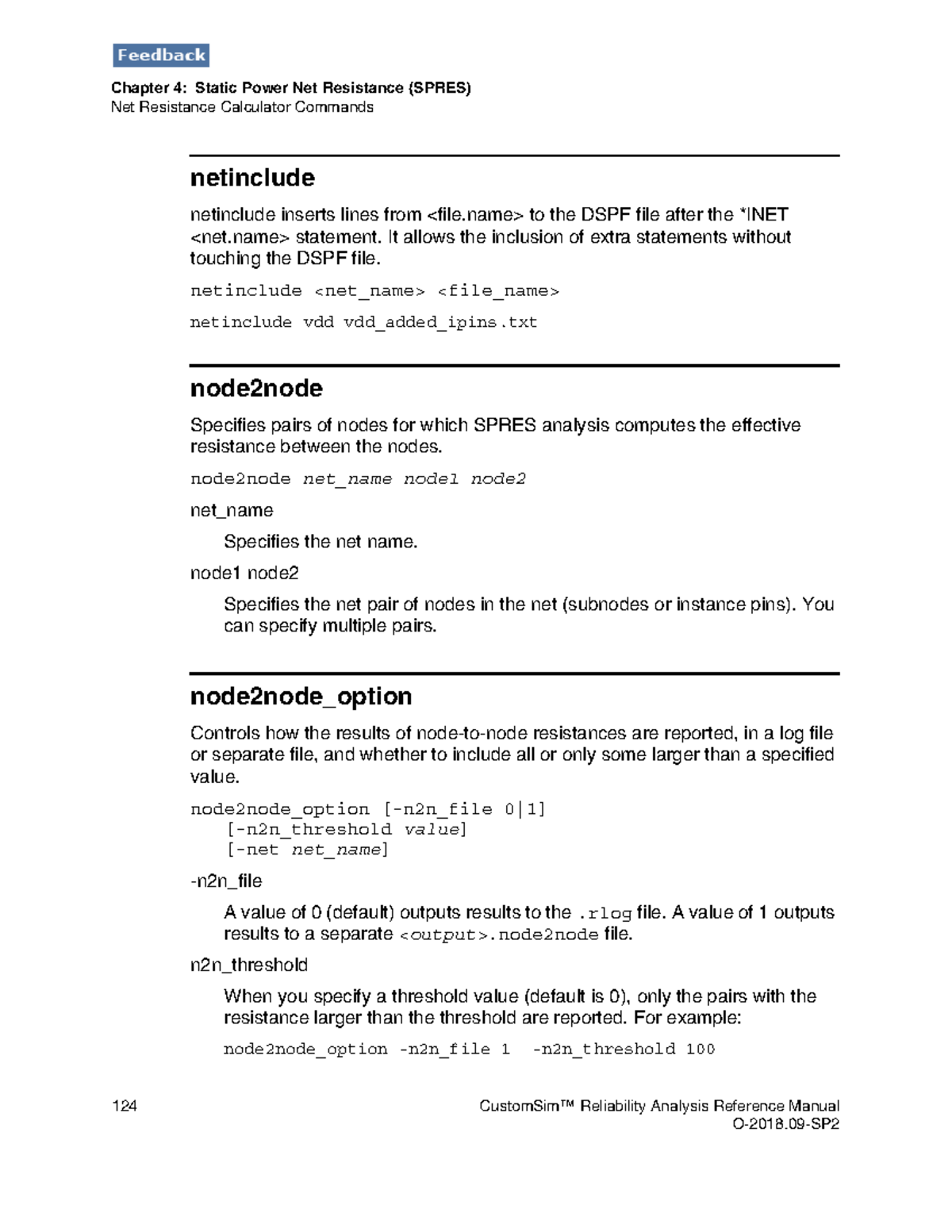 Chapter 4: SPRES Net Resistance Calculator Commands (Custom Sim RA ...