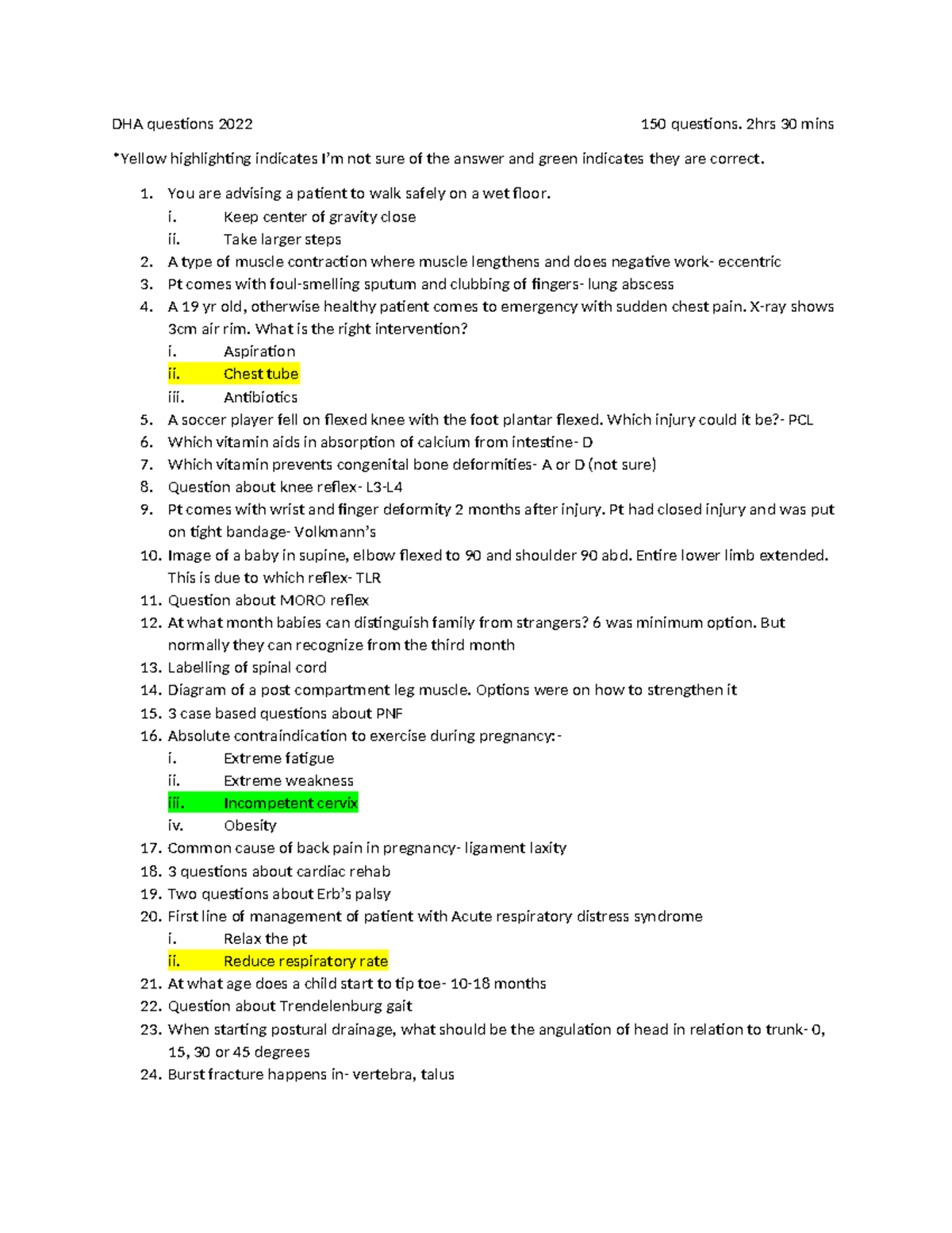 DHA Exam Prep: Key Questions & Answers 2022 - Studocu