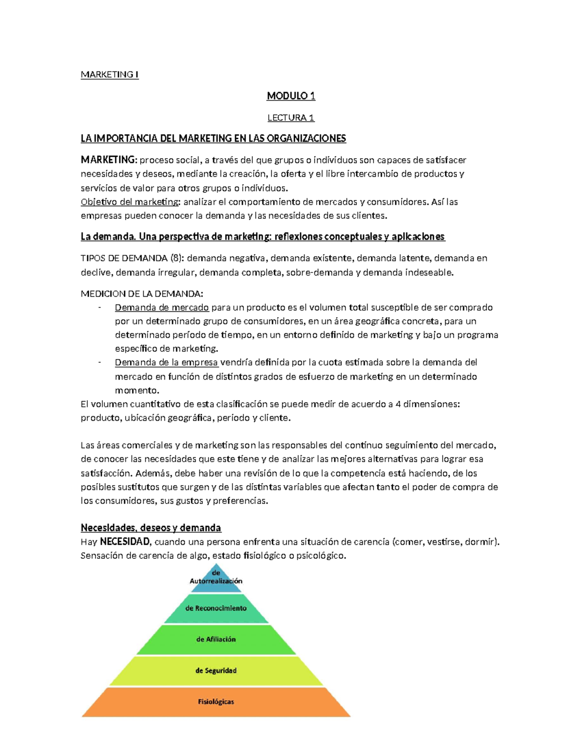 Marketing I, 1er Parcial: Importancia y Estrategias Clave - Studocu