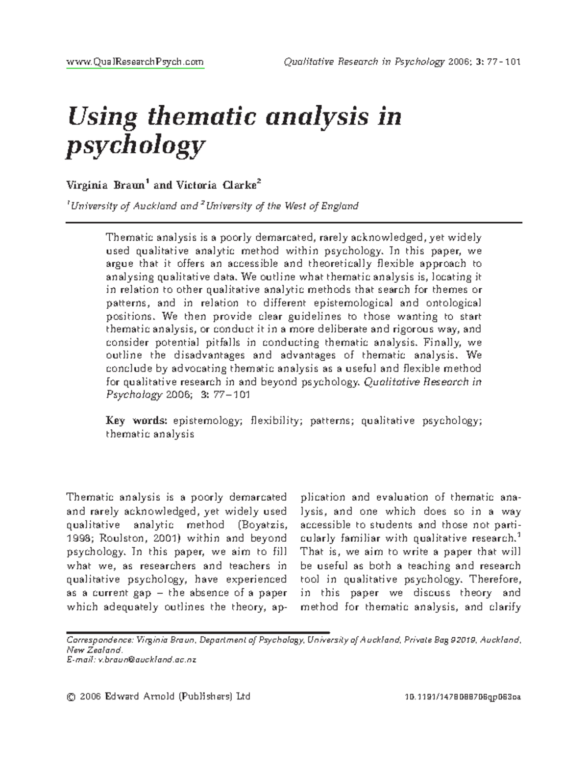 Thematic Analysis: Insights from Braun & Clarke, 2006 in Psychology ...