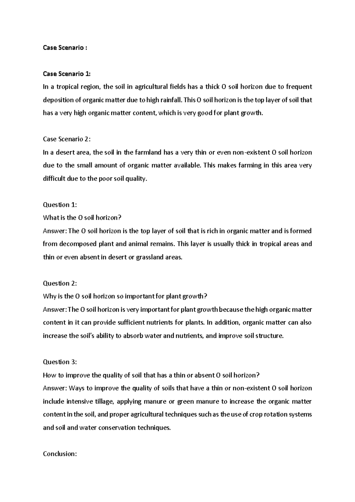 Geography Case Study: Exploring O Soil Horizons in Different Regions ...